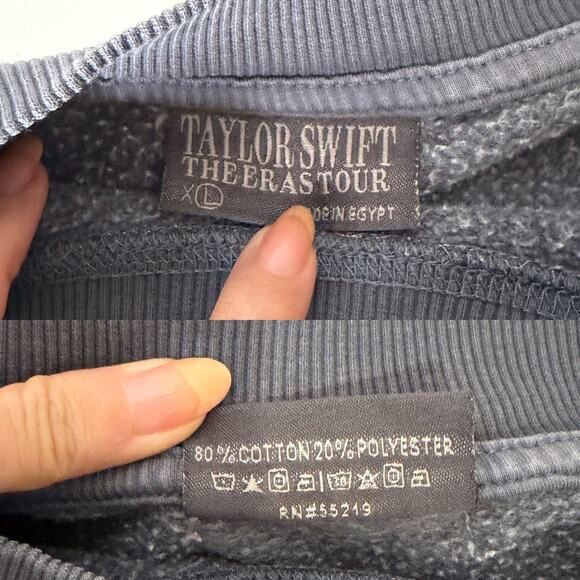 TAYLOR SWIFT Eras Tour Official Merch Oversized Sweatshirt in Gray Blue Size L - Picture 13 of 14